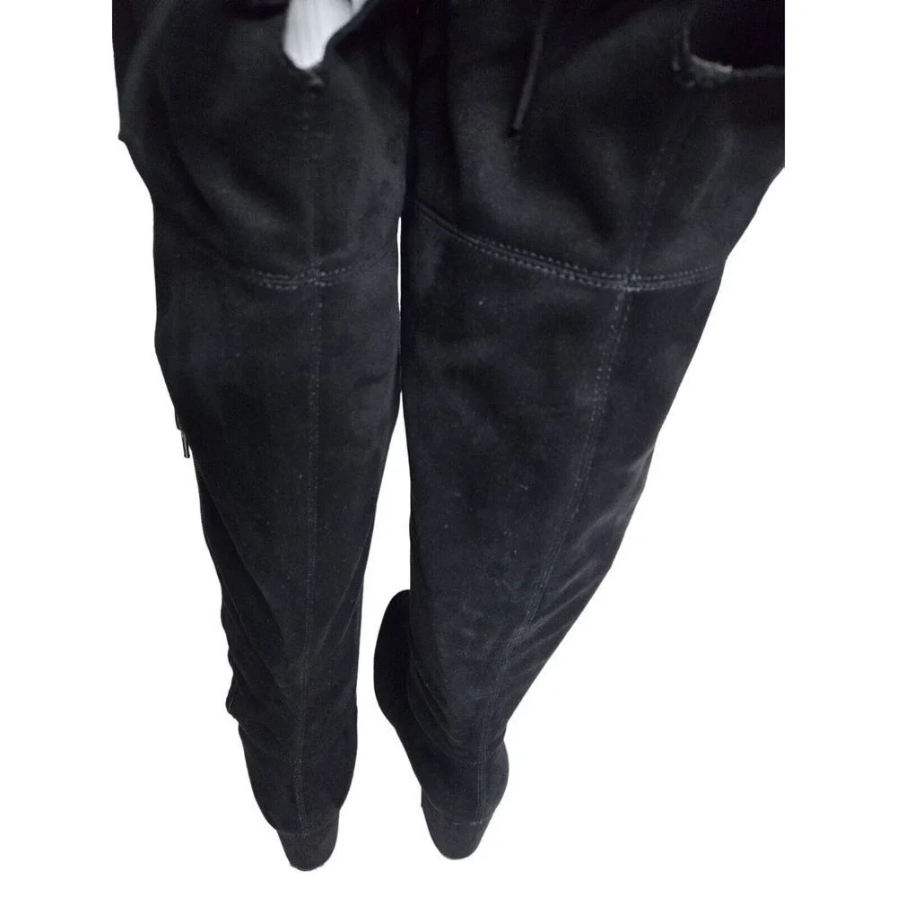 NY&C Over The Knee Boots Block Heel Black Thigh High Boots Size 9‎